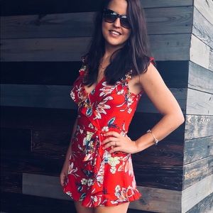 Floral Romper with flattering neckline